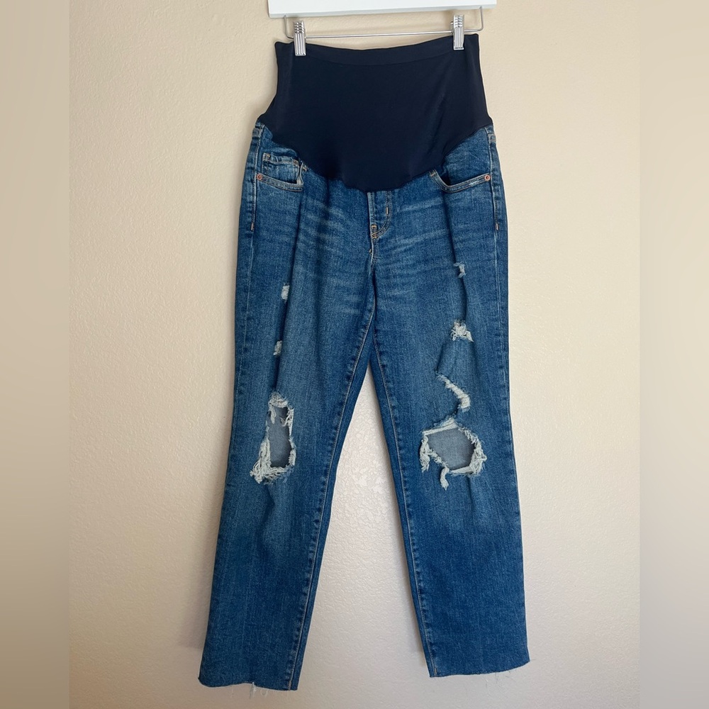 Old Navy Maternity Straight Leg Distressed Jean